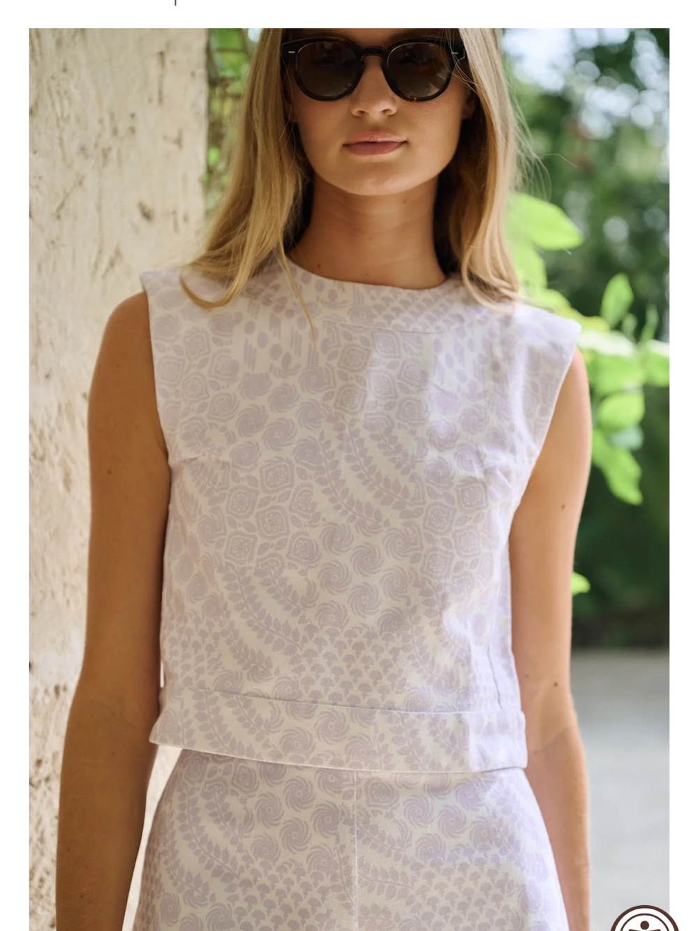 ISO Slim Shell Top in Lavender Mosaic